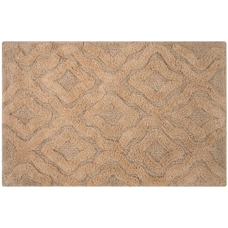 Knightsbridge Link Bath Rug Cotton Non Skid Back - 20x30", Natural