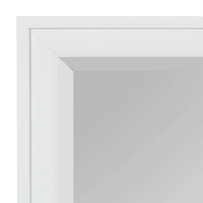 21.5" x 27.5" Bosc Rectangle Wall Mirror White - DesignOvation: Polystyrene Frame, No Assembly Required