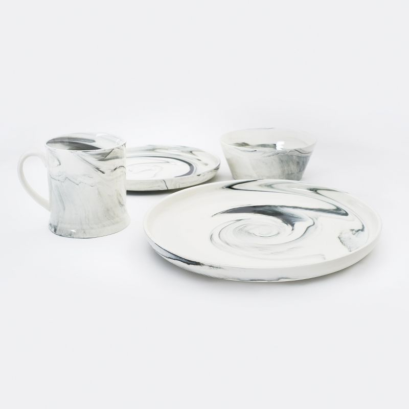 C&F Home Agate Ware Bowl Set Of 4 Swirl Design Farmhouse Decor Decoration 6 x 2.5 Inches.