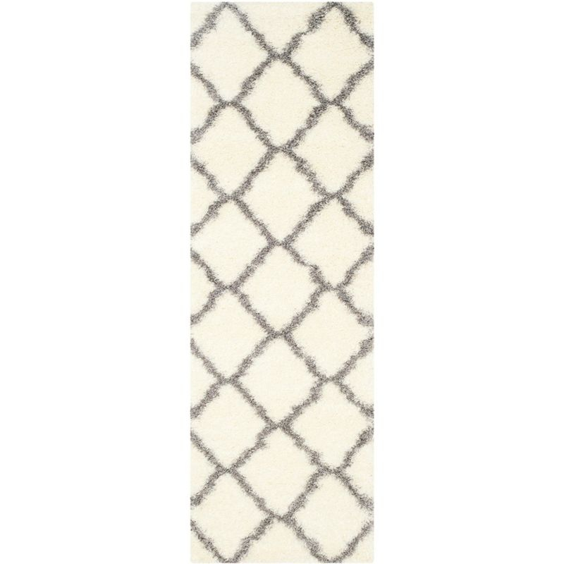 Montreal Shag SGM866 Power Loomed Runner Rug - Ivory/Grey - 2'3"x9' - Safavieh.