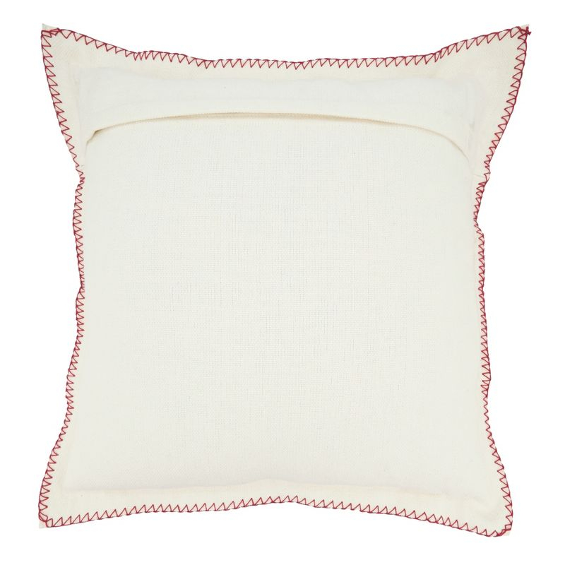 Saro Lifestyle Celena Collection Whip Stitched Flange Design Throw Pillow, White, 20"x20"