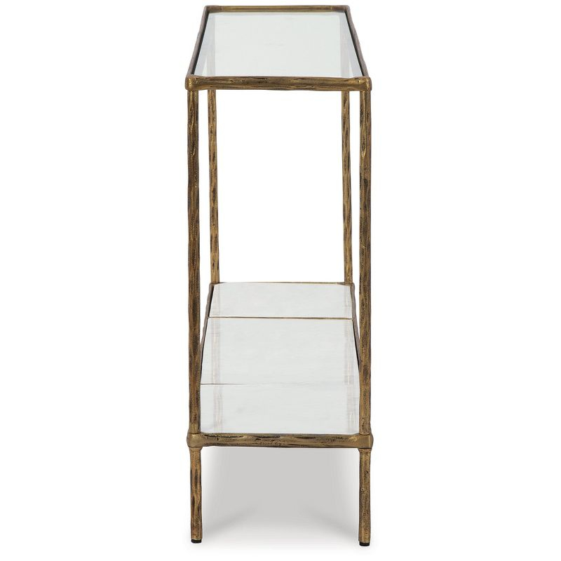Signature Design by Ashley Casual Ryandale Console Sofa Table, Antique Brass Finish