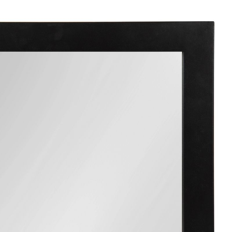 40" x 18" Jackson Metal Frame Mirror with Shelf Black - Kate & Laurel All Things Decor: Modern Rectangle, No Assembly Required