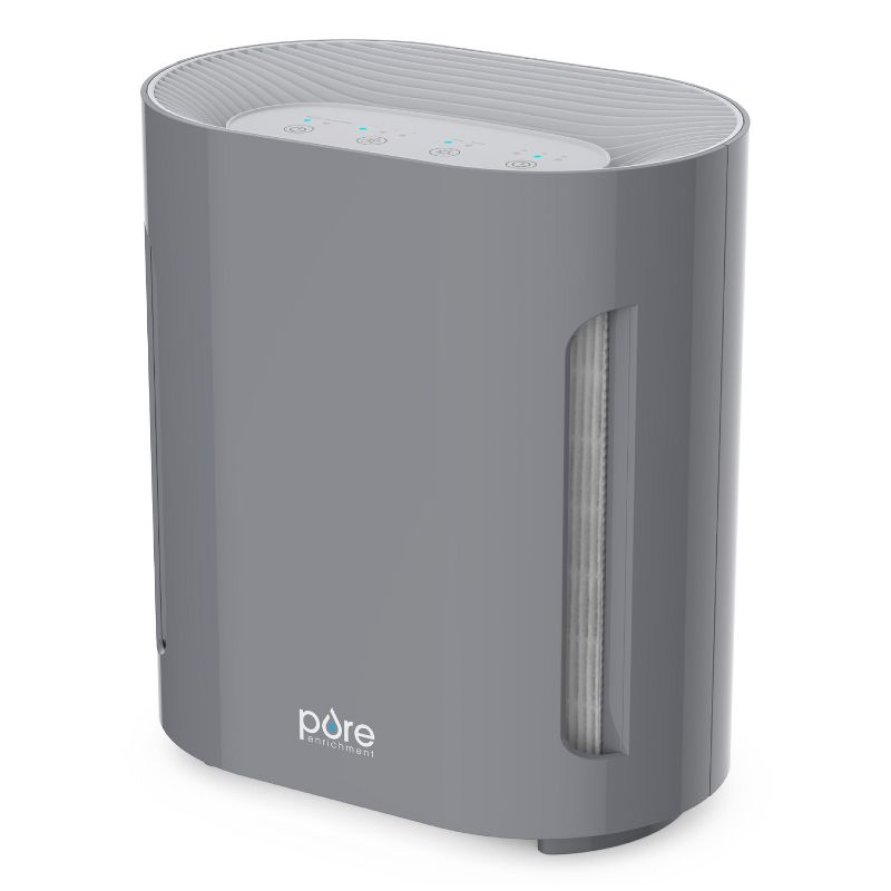 Pure Enrichment Pure Zone 3-in-1 True HEPA Air Filter Mist: Electric Air Purifier, Captures Dust & Smoke, ETL Listed, Gray