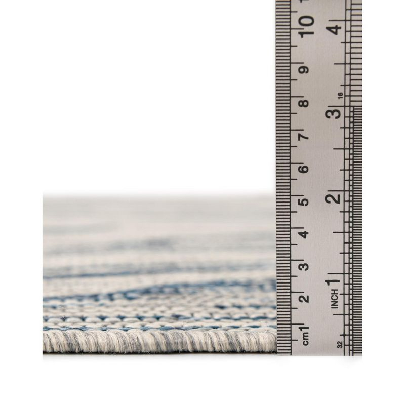 Unique Loom 4' 1 x 6' 1 Rectangle Indoor/Outdoor Botanical Light Gray Area Rug
