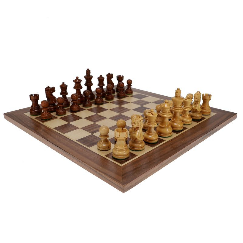 WE Games Weighted Wooden Staunton Chess Set, 11.5 in. Board,  2.5 in. King