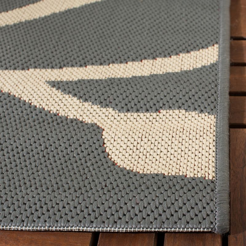 Courtyard CY7321 Power Loomed Indoor and Outdoor Accent Rug - Anthracite/Red - 2'x3'7" - Safavieh