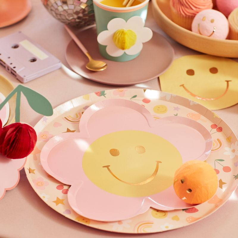 Meri Meri Happy Icons Flower Plates (Pack of 8)