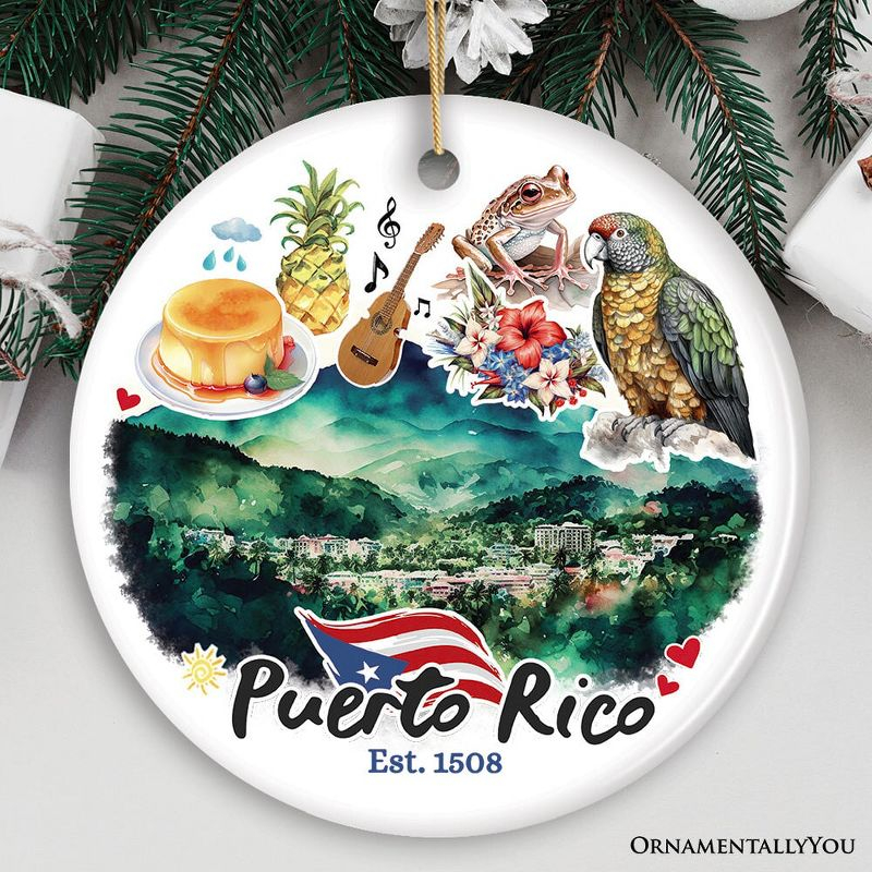 Artistic Puerto Rico Tropical Scenery Ornament, Caribbean Paradise Souvenir Gift  3