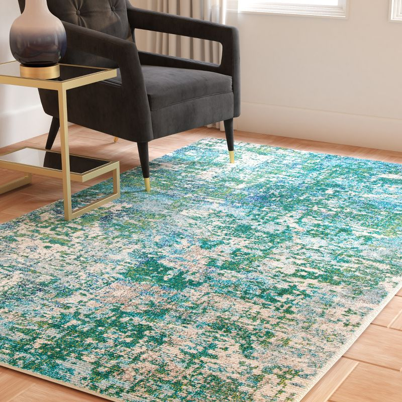 Madison MAD471 Power Loomed Indoor Area Rug - Green/Turquoise - 5'3"x7'6" - Safavieh