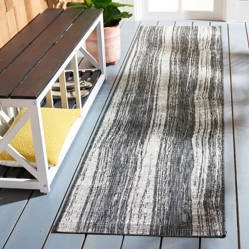 Courtyard CY8393 Power Loomed Indoor/Outdoor Runner Rug - Black/Grey - 2'2"x9' - Safavieh.