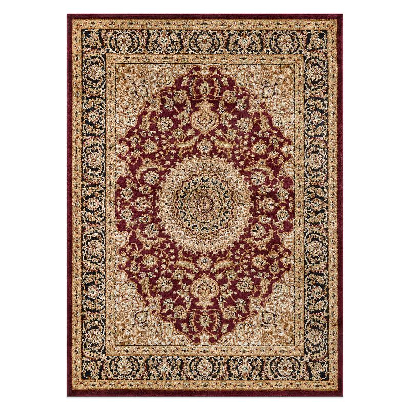 World Rug Gallery Traditional Oriental Medallion Area Rug - BURGUNDY 9'x12'