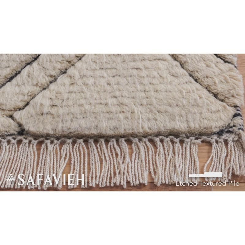 Kenya KNY805 Hand Knotted Area Rug - Ivory/Black - 8'9"x11'9" - Safavieh.