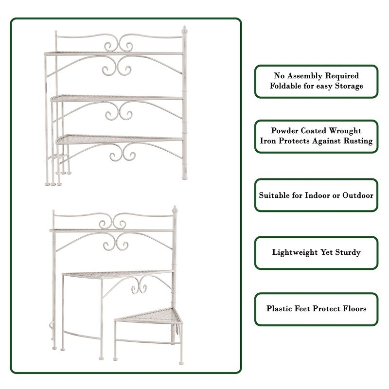 Nature Spring 3-Tier Nesting Plant Stand, White