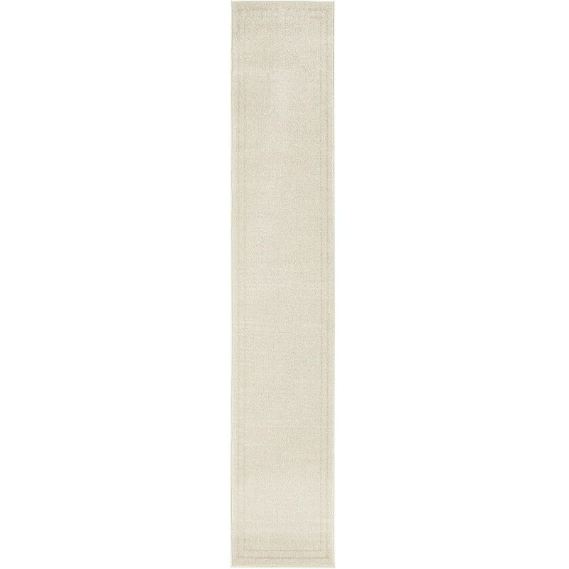 Nourison Essentials 2' x 6' Ivory Gold Contemporary Bordered Indoor/Outdoor Area Rug