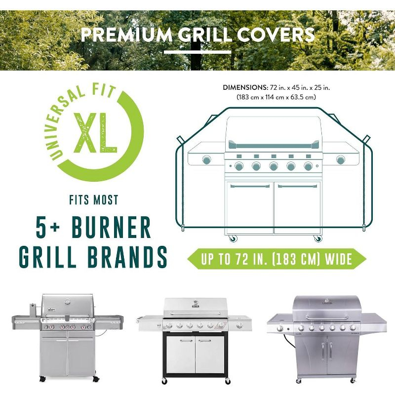 Patio Companion Premium, 72″ BBQ Grill Cover, 10 Year Warranty, Heavy-Grade UV Blocking Material, Waterproof and Weather Resistant, Gas Grill Cover