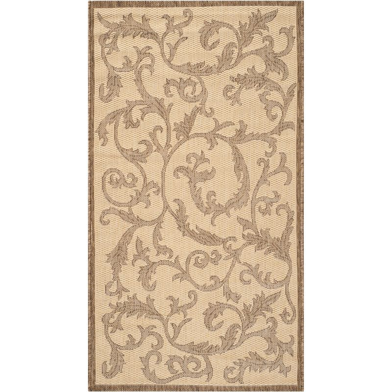 Courtyard CY2653 Power Loomed Indoor and Outdoor Accent Rug - Natural/Brown - 2'7"x5' - Safavieh