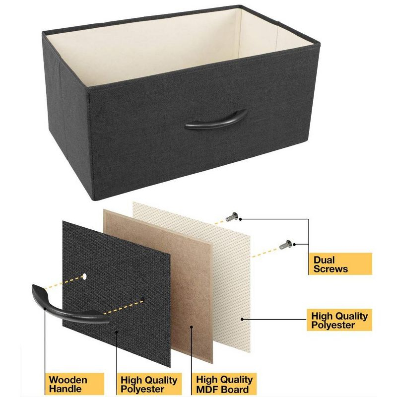 Sorbus 8 Drawers Chest Dresser - Black