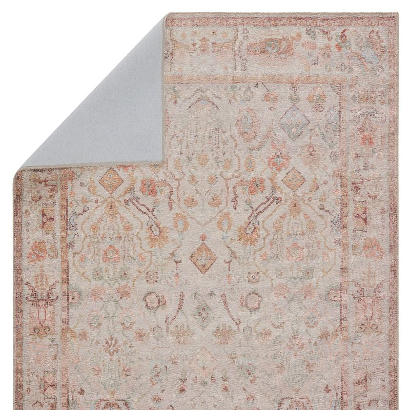 5'x7'6" Avin Oriental Area Rug Blush/Cream - Jaipur Living: Traditional Floral Medium Pile for Living Room