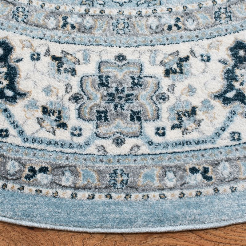 Isabella ISA916 Power Loomed Area Rug - Blue/Creme - 6'7" round - Safavieh.
