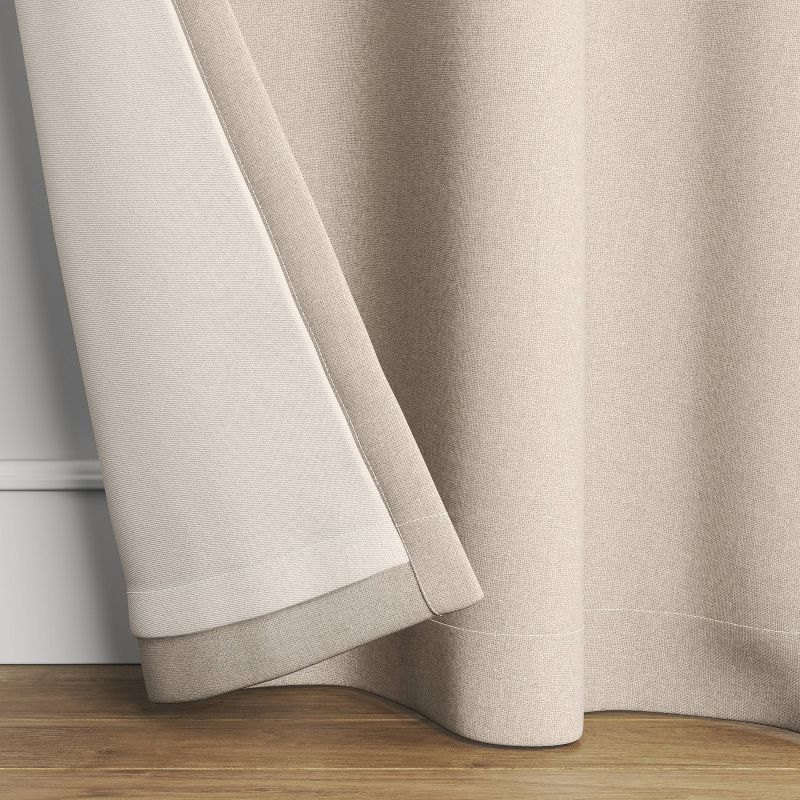 50"x84" Blackout Aruba Window Curtain Panel Brown - Threshold™: Recycled Polyester, Traditional Style, Solid Beige