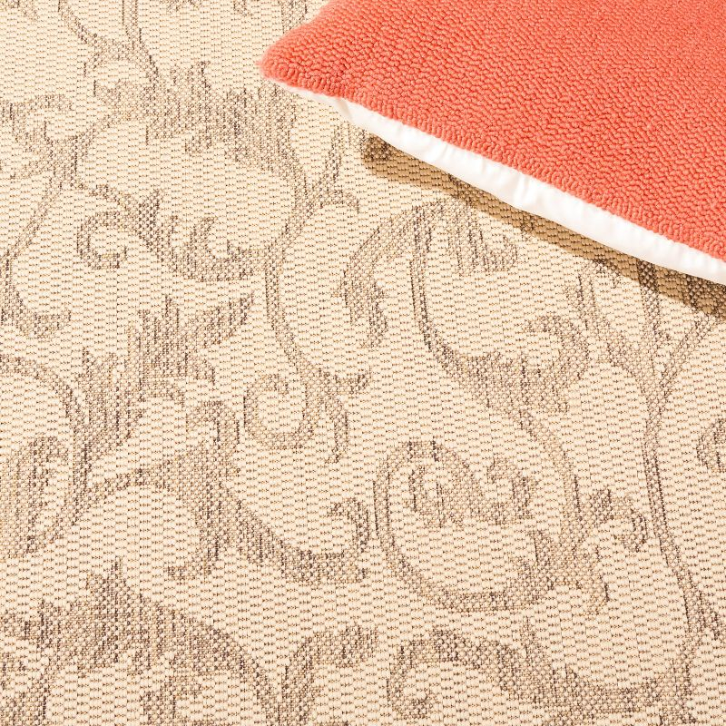 Courtyard CY2653 UV & Stain Resistant Non-Shedding Power Loomed Indoor/Outdoor Accent Rug - Natural/Brown - 2'7"x5' - Safavieh