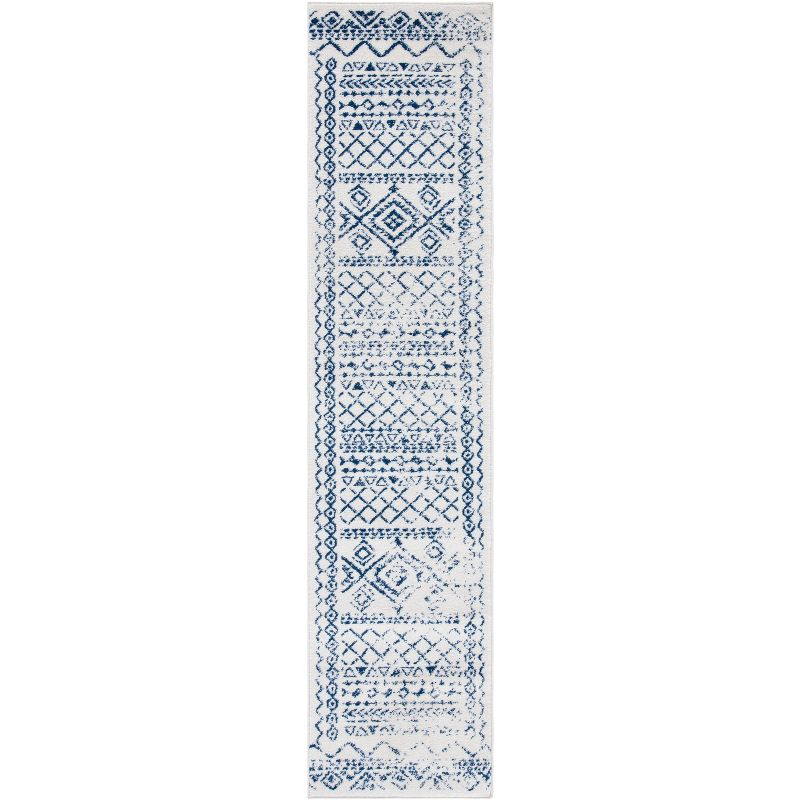 Tulum TUL268 Power Loomed Runner Rug - Ivory/Navy - 2'x7' - Safavieh.