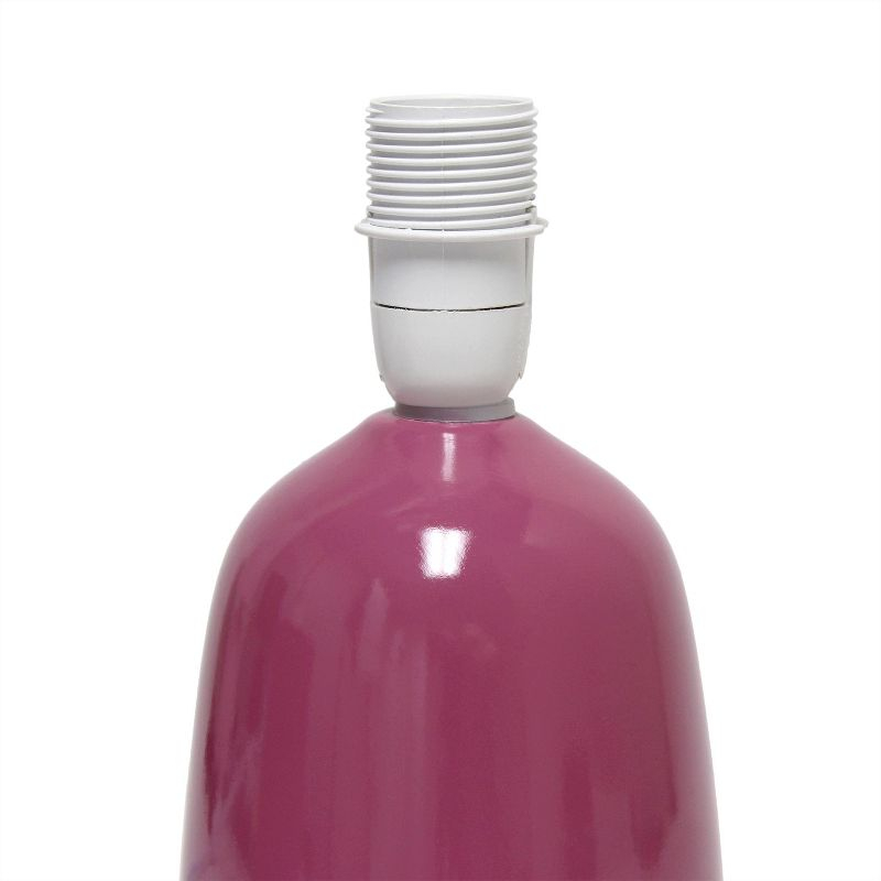 10.04" Traditional Ceramic Thimble Base Bedside Table Desk Lamp with Matching Fabric Shade Mauve - Simple Designs