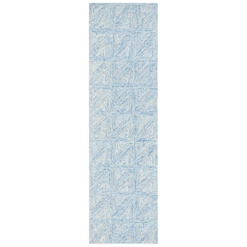 Abstract ABT653 Hand Tufted Runner Rug - Blue/Beige - 2'3"x8' - Safavieh.