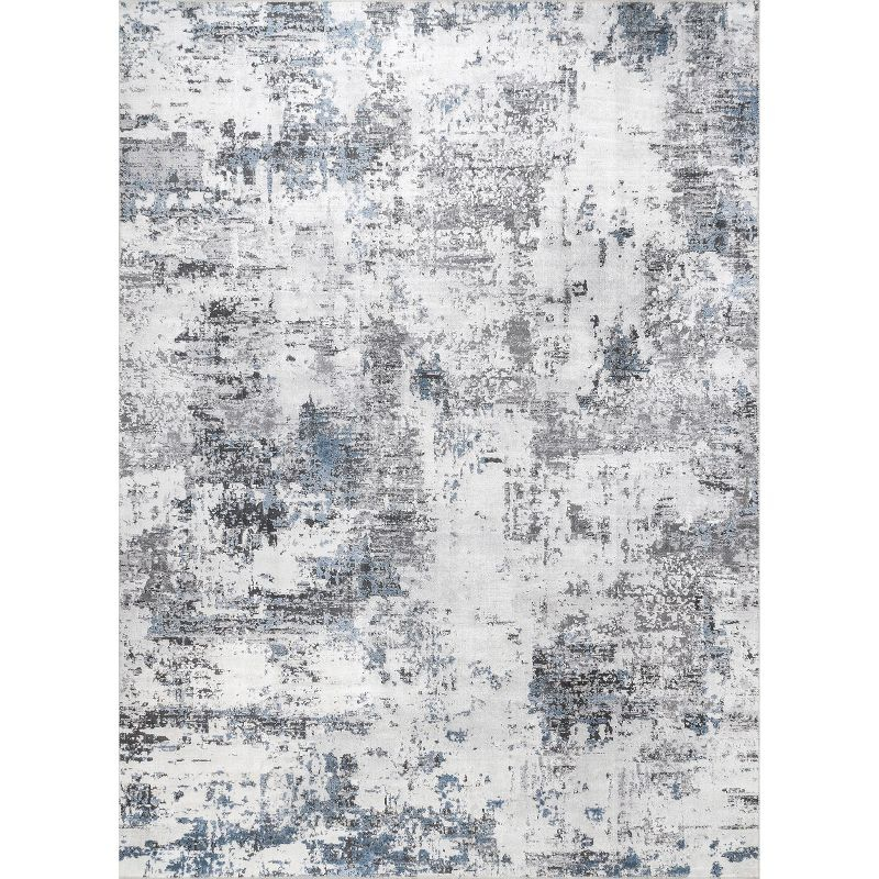 Nuloom Dali Abstract Pet Friendly Machine Washable Area Rug, 3' x 5', Blue Grey