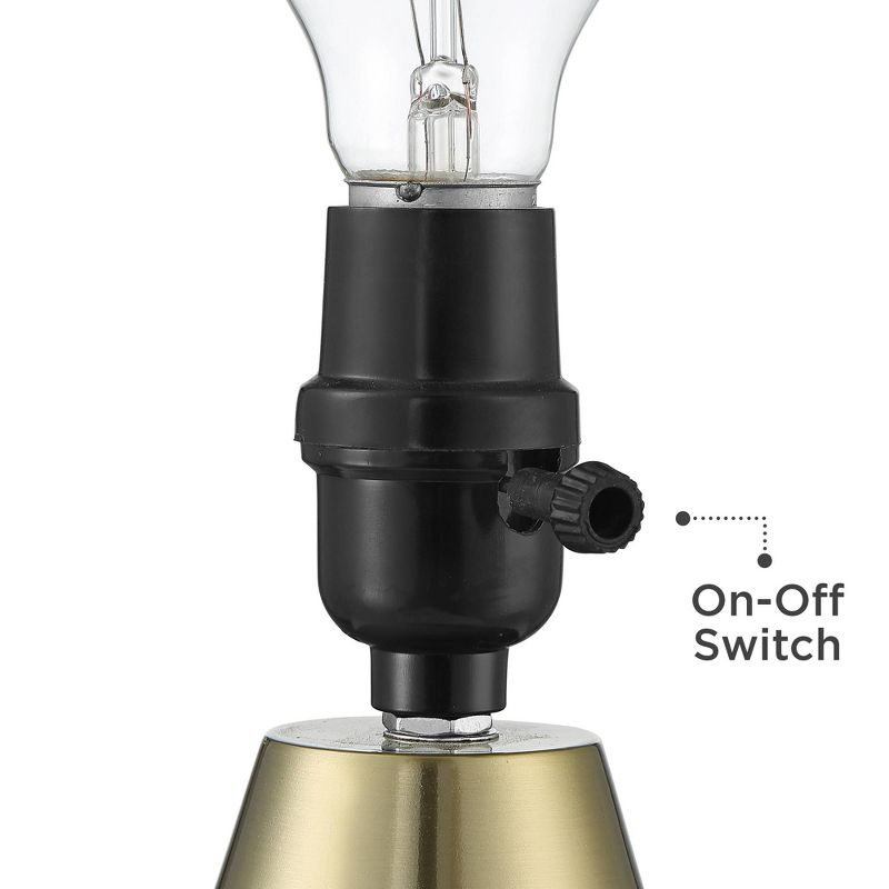 360 Lighting Marty Modern Accent Table Lamps 14 3/4" High Set of 2 Brass Metal White Cylinder Shade for Bedroom Bedside Nightstand Office Kids House