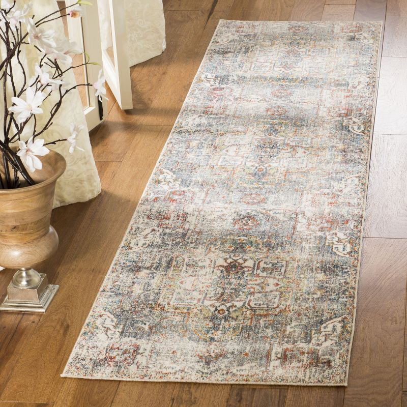 Vintage Persian VTP475 Power Loomed Indoor Runner Rug - Charcoal/Olive - 2'2"x12' - Safavieh