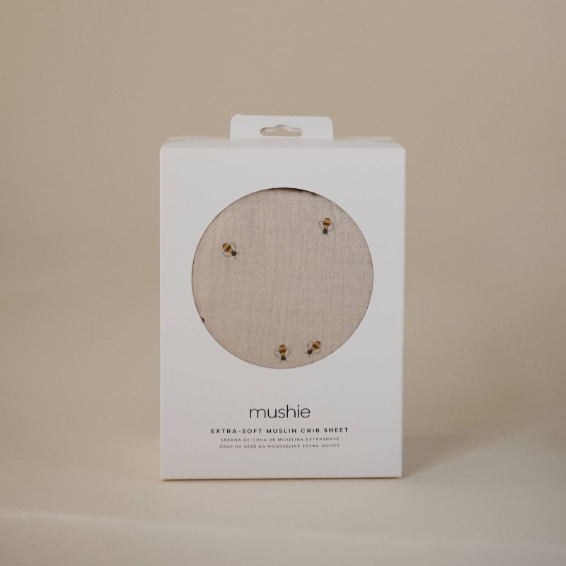 Mushie Extra Soft Muslin Crib Sheet - Bees