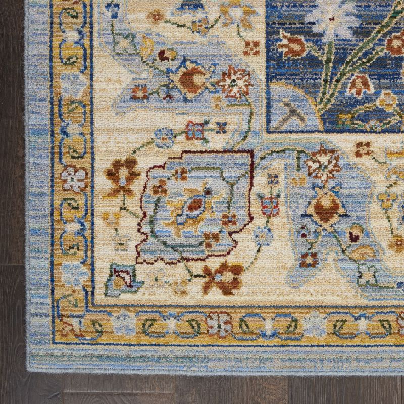 Nourison Majestic MST03 Blue/Ivory/Red Indoor Area Rug - 5'6 x 8'