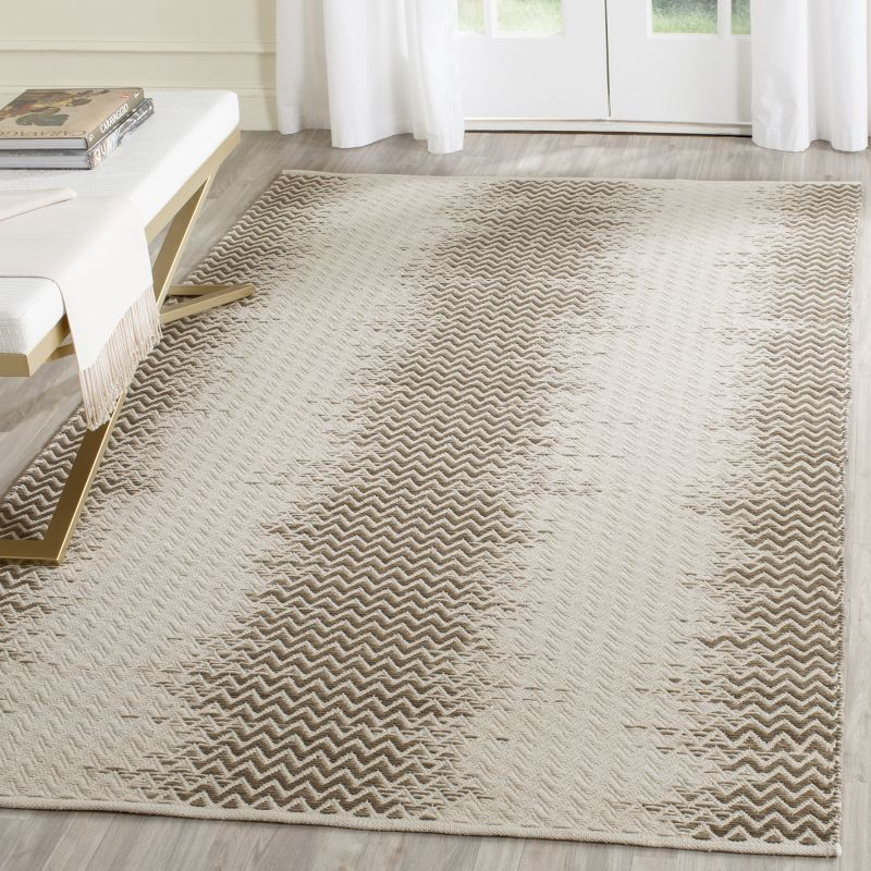 Cotton Kilim KLC121 Hand Woven Area Rug - Brown/Ivory - 5'x8' - Safavieh