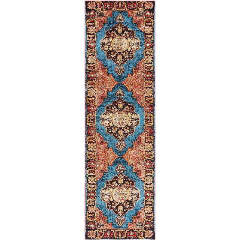 Vintage Hamadan VTH219 Power Loomed Indoor Runner Rug - Gold/Light Blue - 2'3"x8' - Safavieh