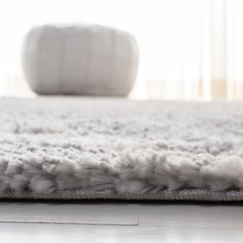 Parma Shag PMA515 Power Loomed Indoor Area Rug - 5'3"x5'3" - Grey/Cream - Safavieh