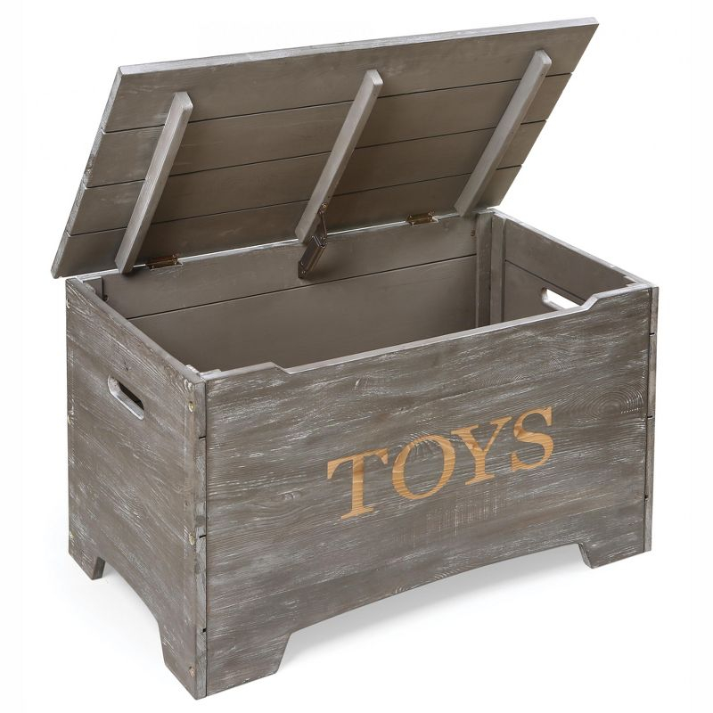 Badger Basket Solid Wood Rustic Toy Box - Gray