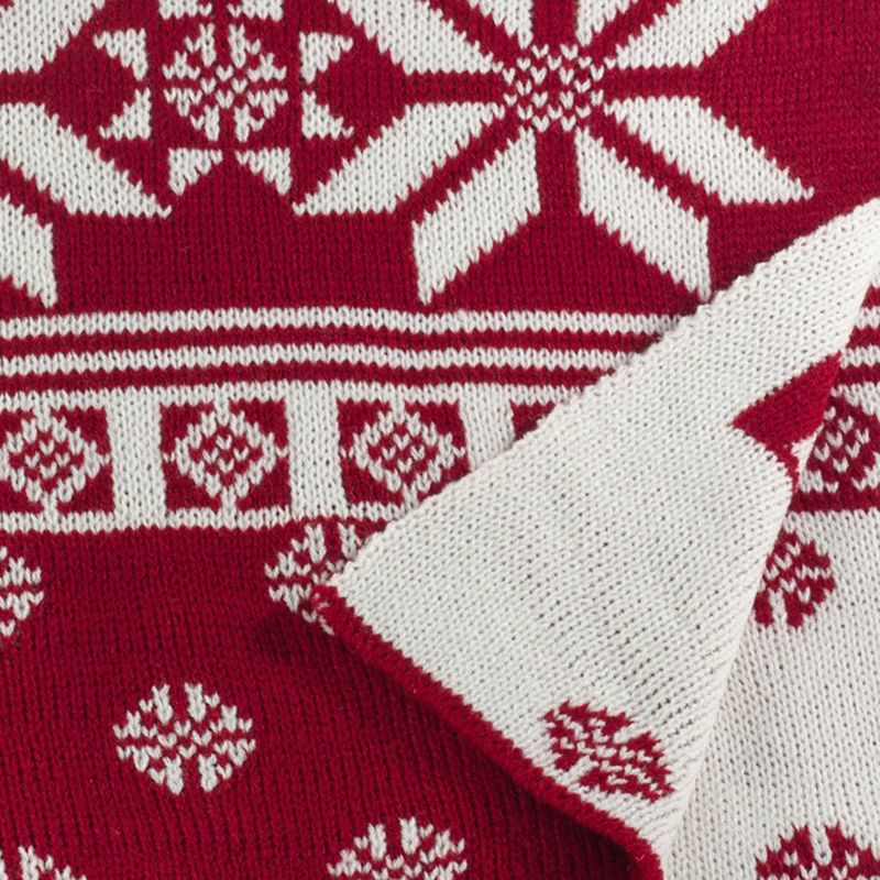 50"x60" Knitted Christmas Design Throw Blanket Red - Saro Lifestyle