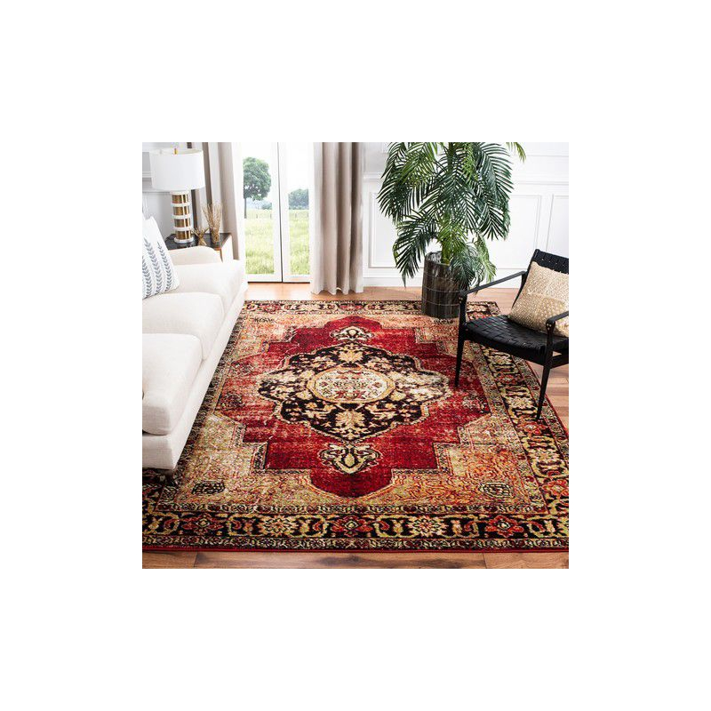 Vintage Hamadan VTH219 Power Loomed Indoor Area Rug - Red/Multi - 10'6"x14' - Safavieh