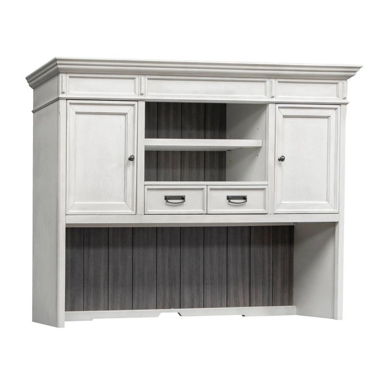 Hartford Hutch White - Martin Furniture: Vintage Finish, No Assembly, Office Hutch Tops