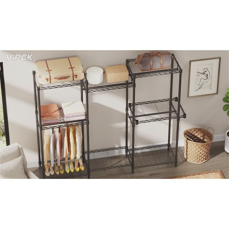 VIPEK V5 6 Tiers Wire Garment Rack Portable Closet Wardrobe, Max Load 890LBS, Black