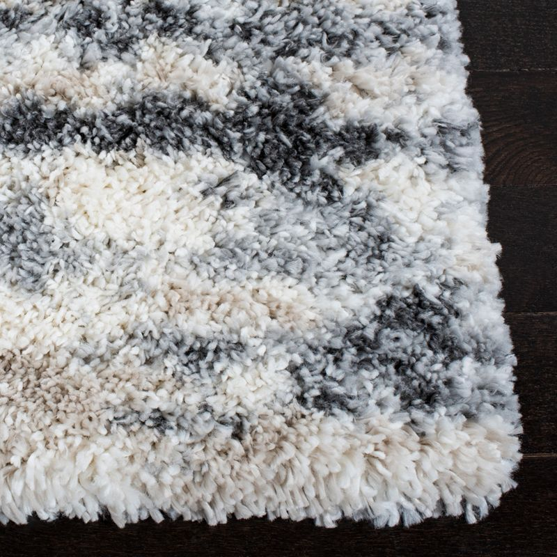 Fontana Shag FNT853 Power Loomed Area Rug - Grey/Ivory - 8'x10' - Safavieh.