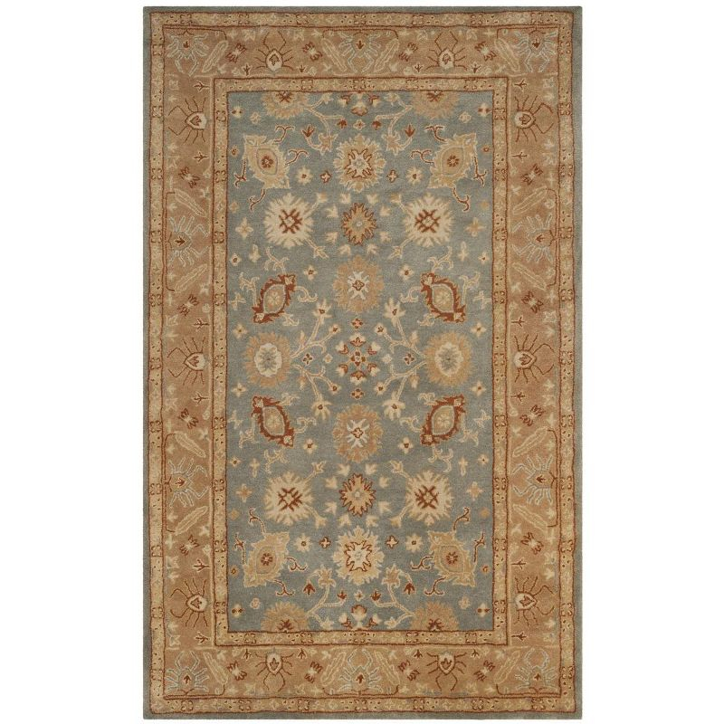 Antiquity AT61 Hand Tufted Indoor Area Rug - Blue/Beige - 5'x8' - Safavieh