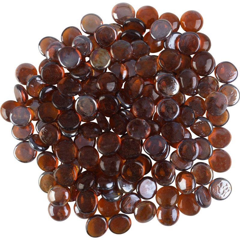 Home-Complete 10.47 lbs  .75" Marbles Fire Glass Amber