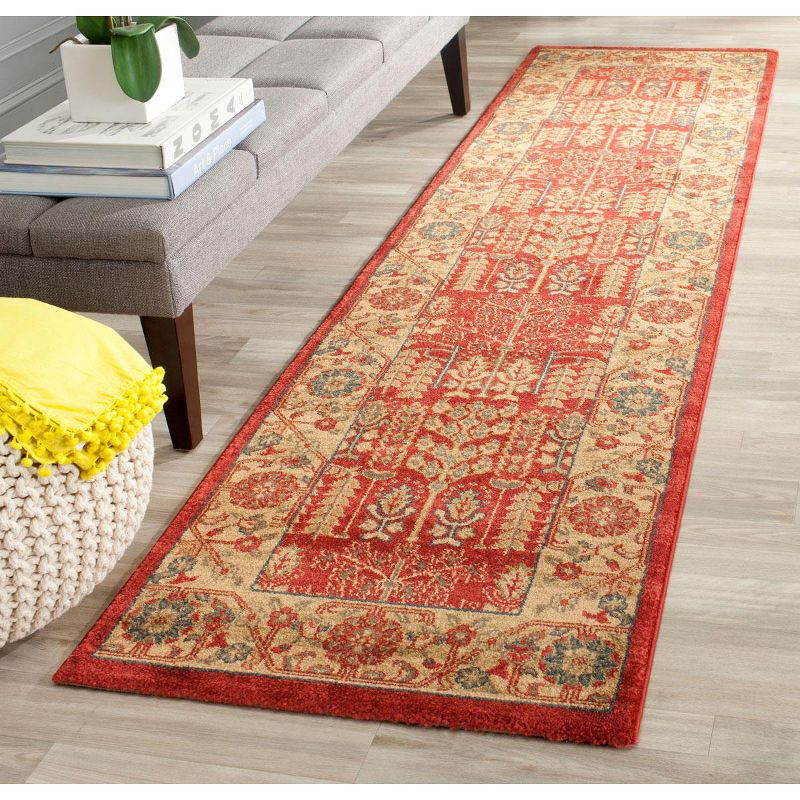 Mahal MAH697 Power Loomed Indoor Runner Rug - Red/Natural - 2'2"x8' - Safavieh.