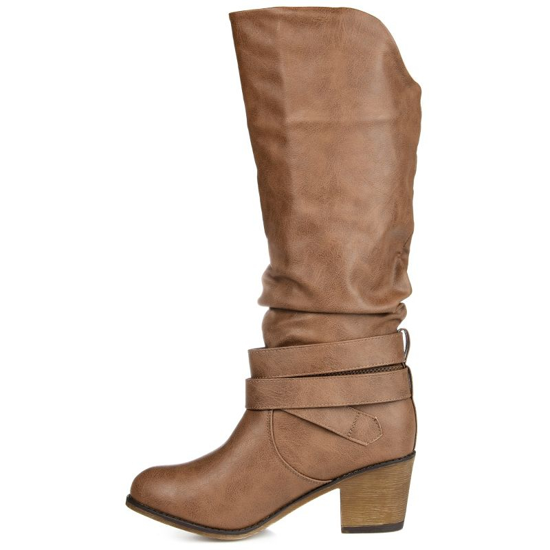 Journee Collection Wide Width Wide Calf Women's Late Boot Taupe 8 W
