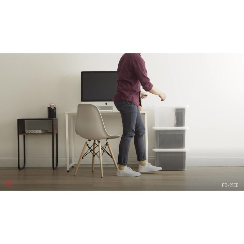 IRIS USA 35 Qt. 4Pack File Box File Organizer Plastic File Box for Letter/Legal File, BPA-Free Plastic Storage Bin Tote Organizer, Clear