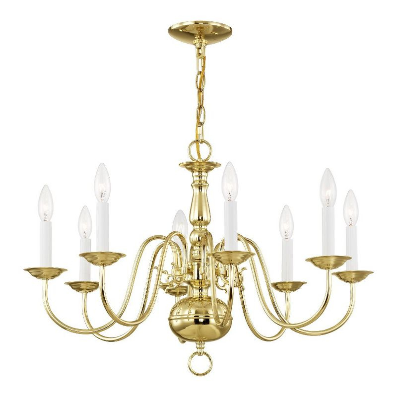Livex Lighting Williamsburgh 8 - Light Chandelier in  Polished Brass