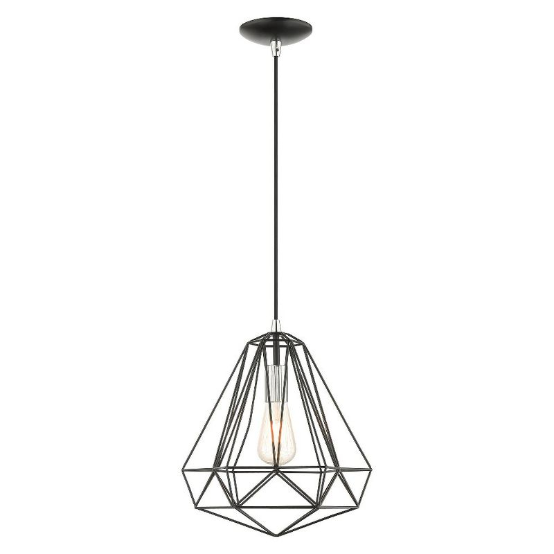 Livex Lighting Knox 1 - Light Pendant in  Shiny Black